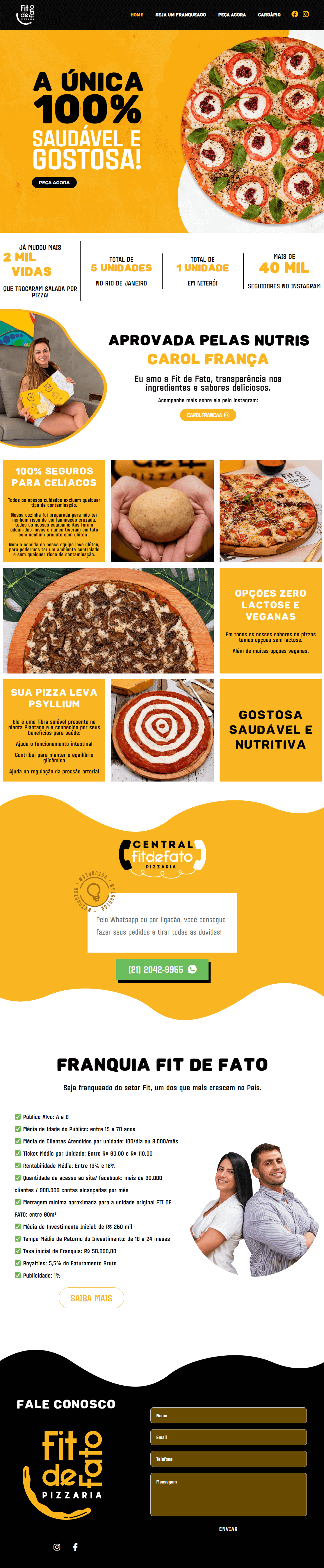 Site da Fit de Fato, em scroll automático